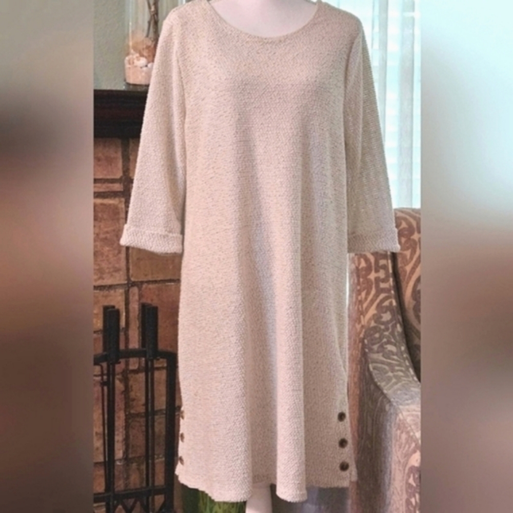 ROBERT LOUIS DRESS SZ L OATMEAL - Picture 4 of 11